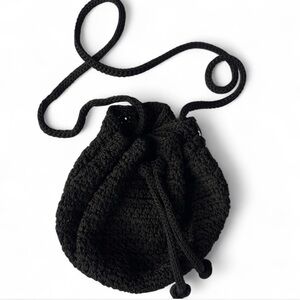 The Sak Vintage Y2K Crocheted Drawstring Bucket Bag